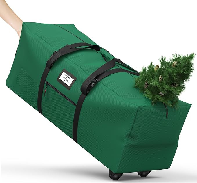 Christmas Tree Storage Bag with Rolling Wheels, Fits for 9ft Xmas Artificials, Large Xmas Storage... | Amazon (US)