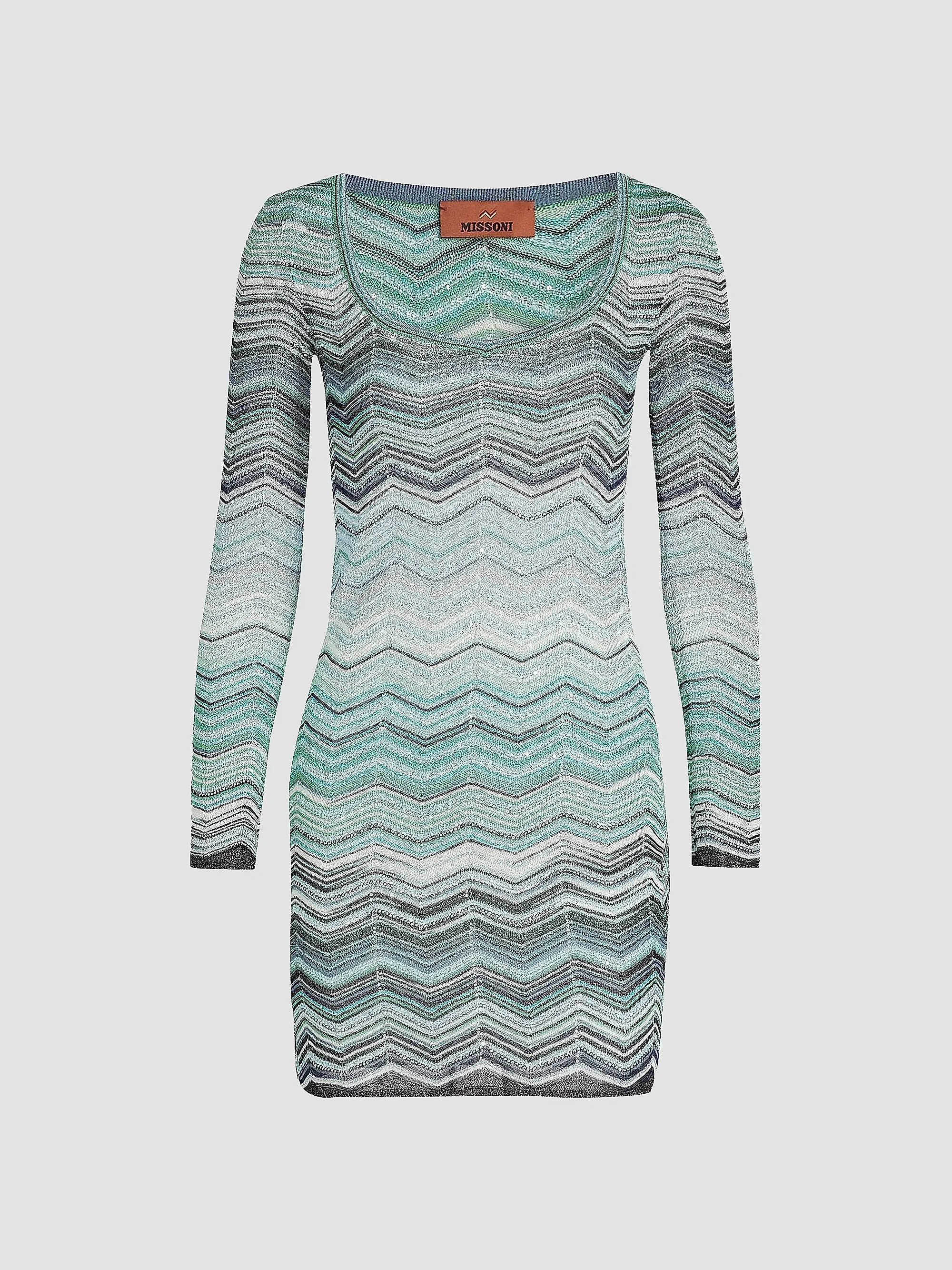 Chevron Metallic Knit Minidress | Saks Fifth Avenue