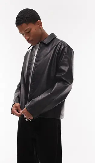 Faux Leather Coach's Jacket | Nordstrom