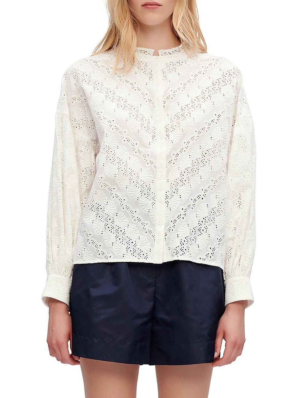 Women's Ceani Cotton Lace Blouse - White - Size Small | Saks Fifth Avenue