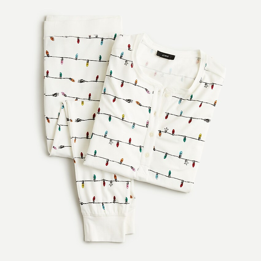 Dreamy henley pajama set in string lights | J. Crew US