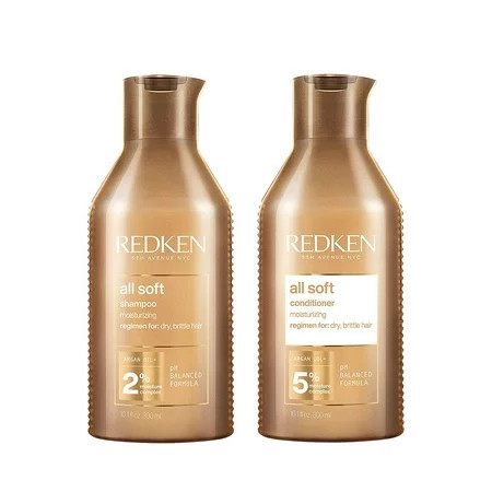 Redken All Soft Shampoo with Argan Oil for Dry/Brittle Hair 10.1 Oz and Conditioner 8.5 Oz - New Look | Walmart (US)