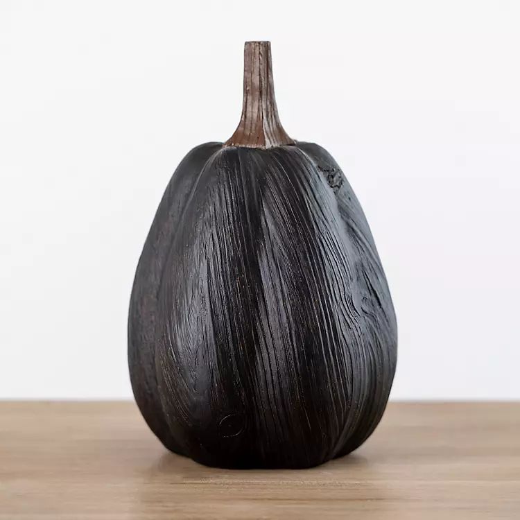 Black Wood Grain Pumpkin, 9 in. | Kirkland's Home