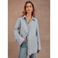 Blue Oversized Cotton Shirt | Mint Velvet