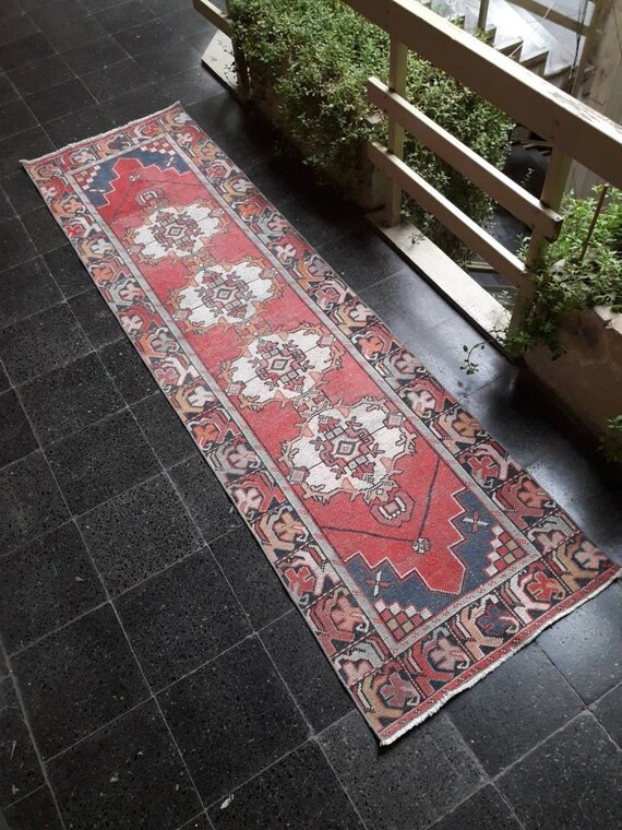 Small Runner Rug,Kitchen Runner rug,2.6x9.3ft FREE SHIPPING Vintage Rug,Turkish Rug,Runner Rug,Ha... | Etsy (US)