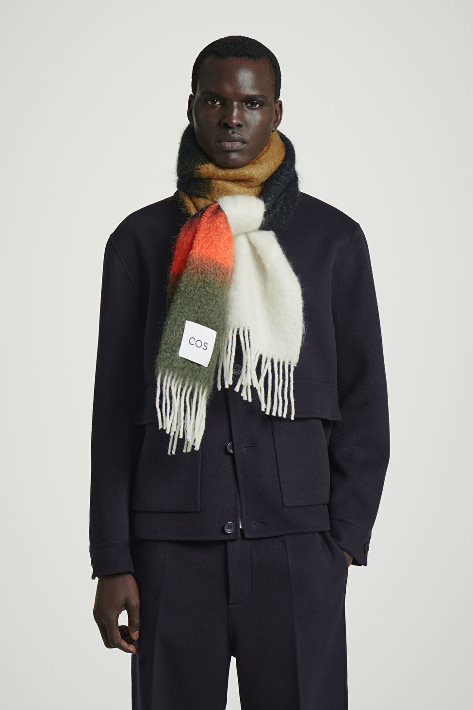 COLOUR-BLOCK MOHAIR SCARF | COS UK