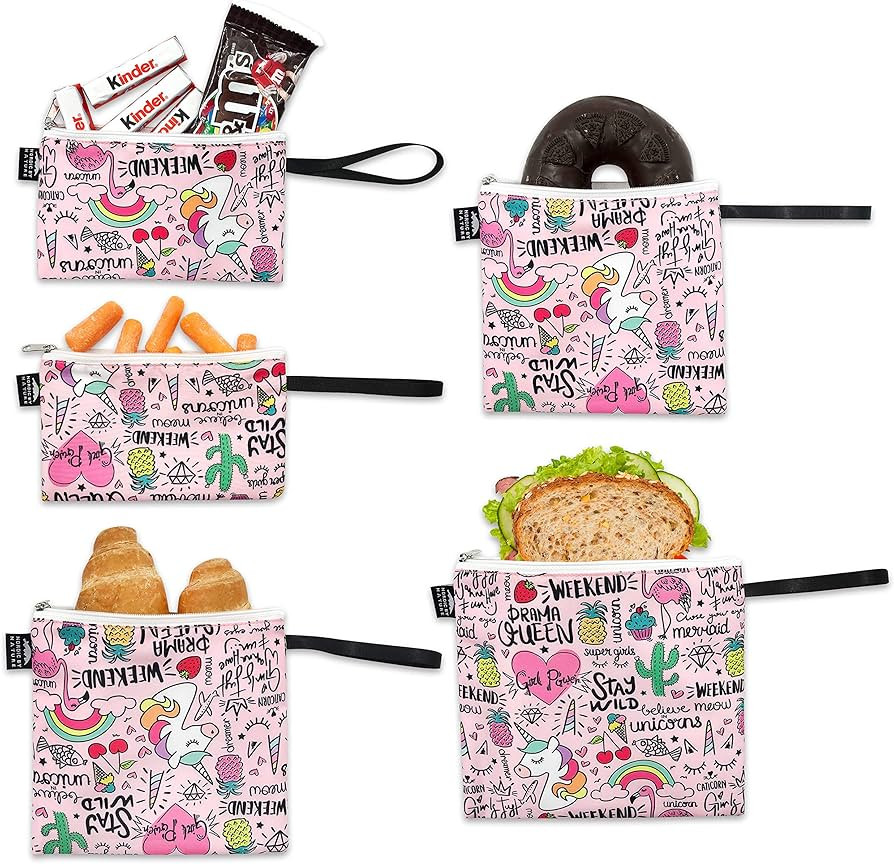 Dual Layer Reusable Sandwich Bags (Unicorns & Rainbows) | Amazon (US)