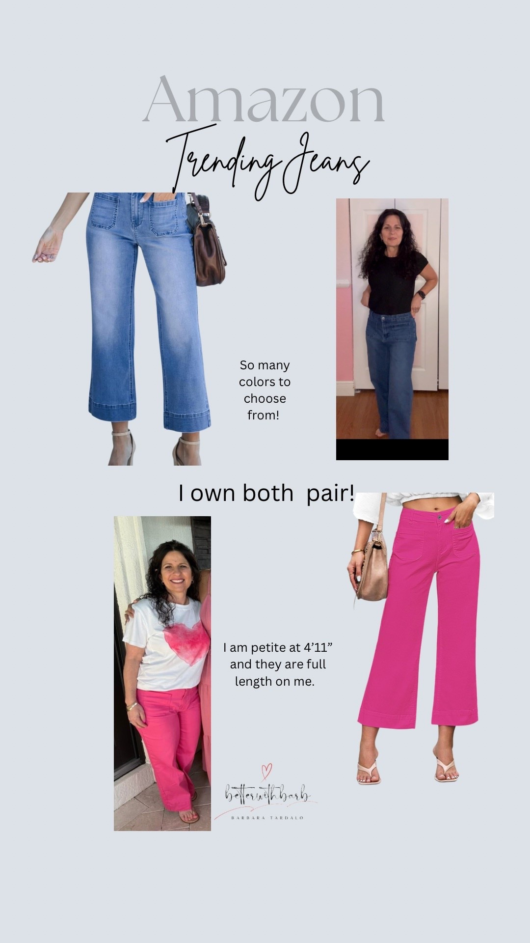 These Luvamia wide leg jeans are SO good 🤍
High waisted, stretchy, flattering, and the patch pockets give them that trendy, effortless look. The cropped flare style is perfect for petites too 🙌🏼

Wearing my true size.

I earn commissions from qualifying purchases as an Amazon and LTK creator.

#LTKPetite #LTKU #LTKootd