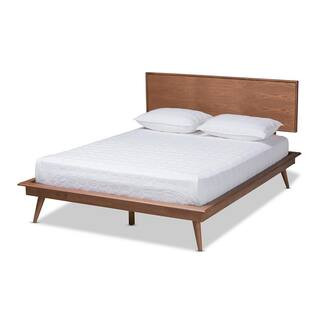 Baxton Studio Karine Walnut King Platform Bed 156-98049805-HD | The Home Depot
