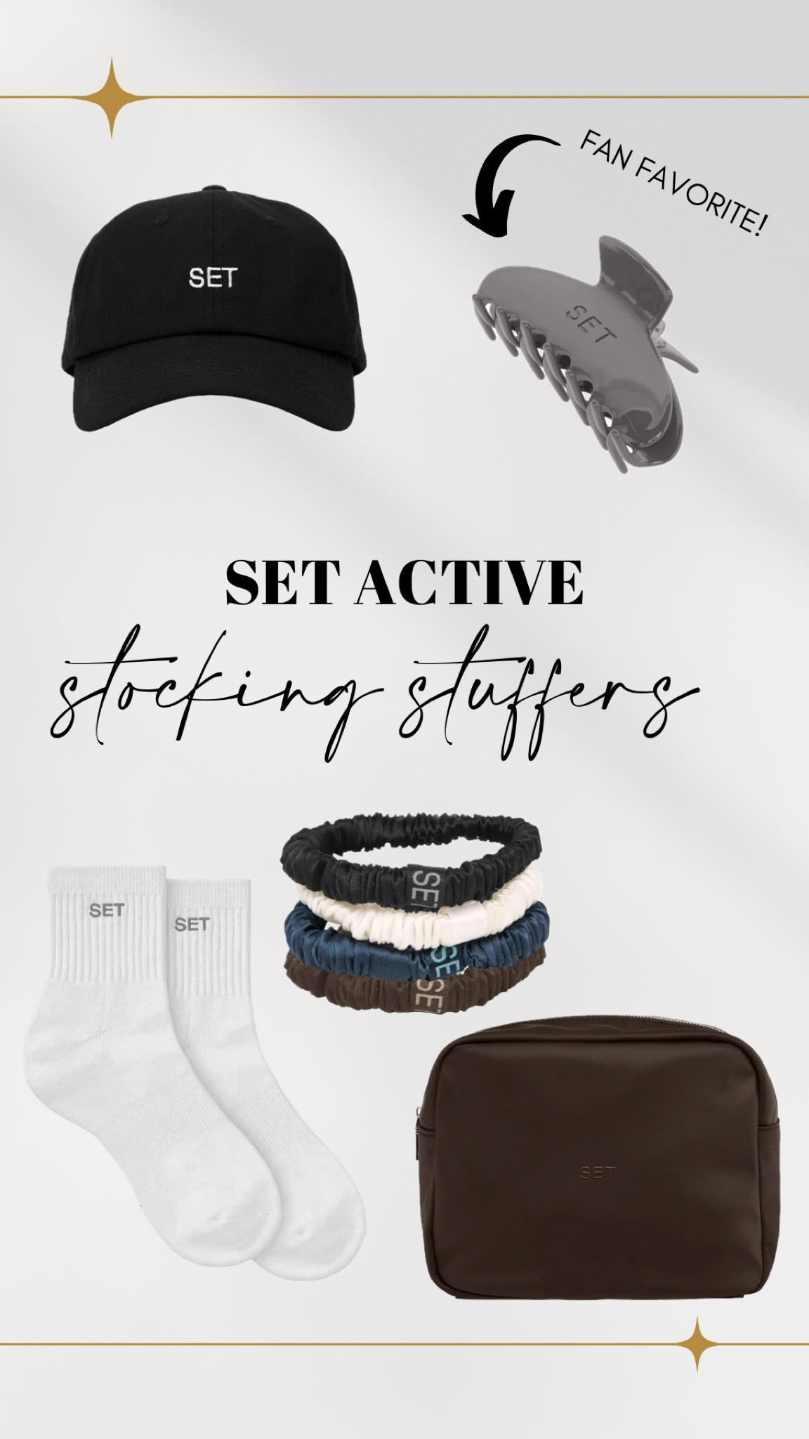 Stocking stuffers
Set active
Accessories 
Christmas gifts 
Fitness

#LTKGiftGuide #LTKHoliday #LTKCyberWeek