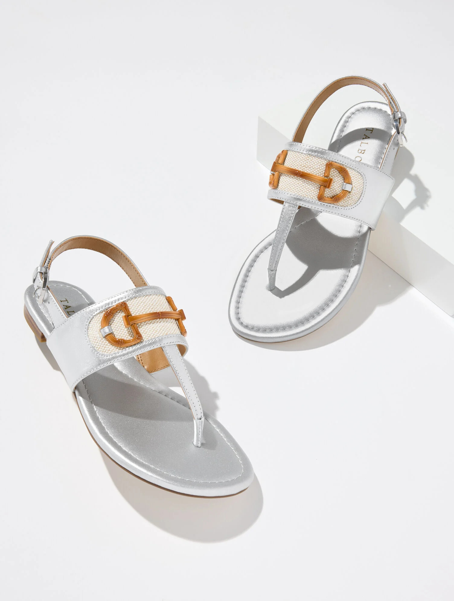 Gia Bit Metallic Nappa Thong Sandals | Talbots