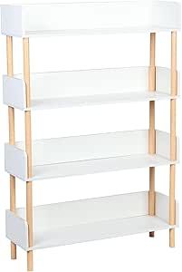 4-Tier Wooden Open Bookcase, Freestanding Kids Book Storage Stand, Multi-Layer Storage Reading Di... | Amazon (US)