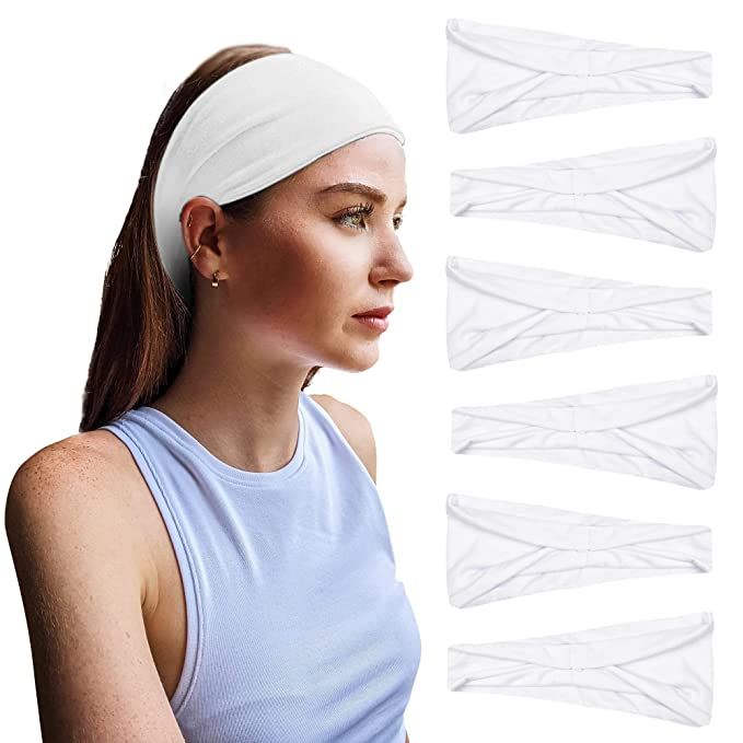 Styla Hair Solid Headband for All Hair Types – 6 Pack Wide Headbands for Women in Soft Stretch ... | Amazon (US)