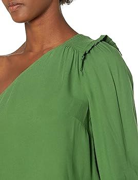 Goodthreads Women's One Shoulder Fluid Twill Woven Top | Amazon (US)