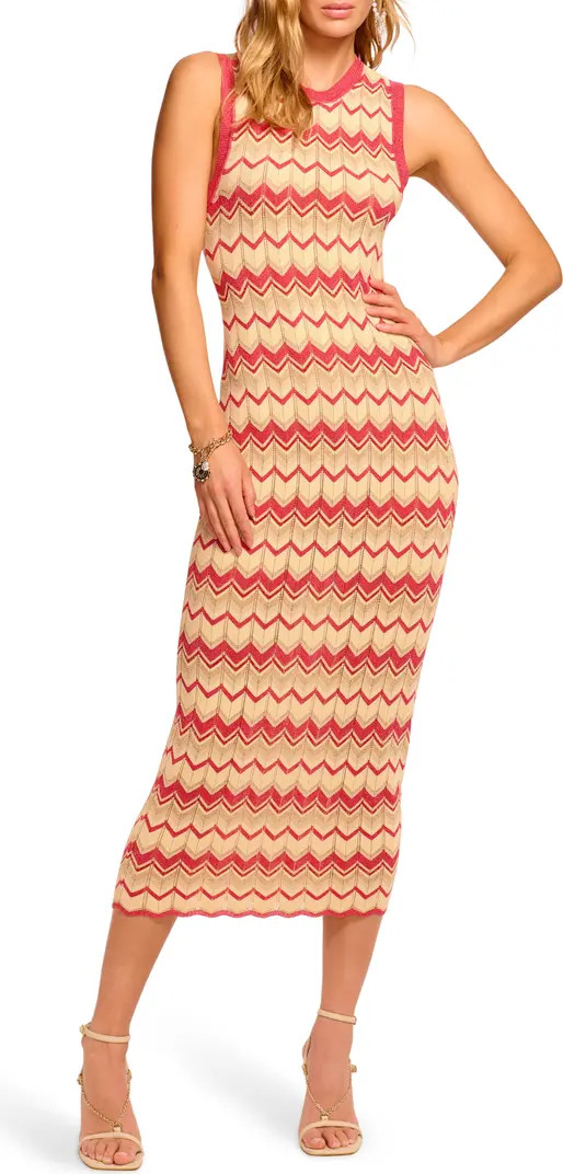 Declan Metallic Chevron Stripe Cotton Blend Sweater Dress | Nordstrom