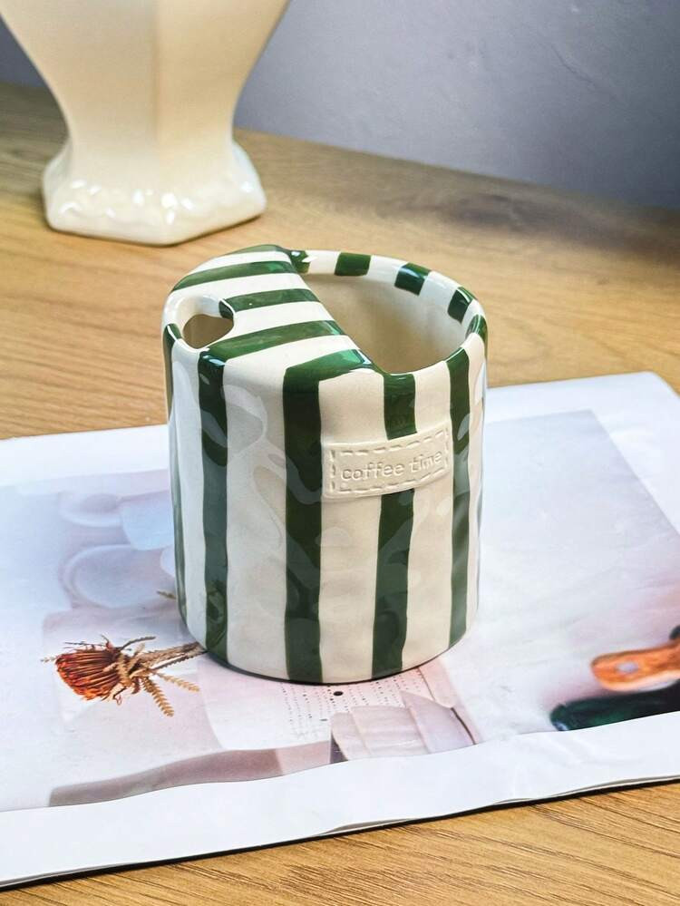 Green Stripe Ceramic Mug | SHEIN