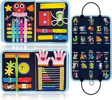 Gojmzo Busy Board Montessori Toys for 1 2 3 4 Year Old Boys & Girls Gifts, Autism Educational Sen... | Amazon (US)