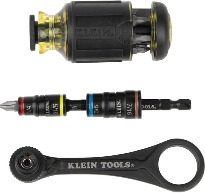 Klein Tools 85515HD 3-Piece Tool Set, Mini-Ratchet, 12-in-1 Impact Stubby Multi-Bit Driver and 5-... | Amazon (US)
