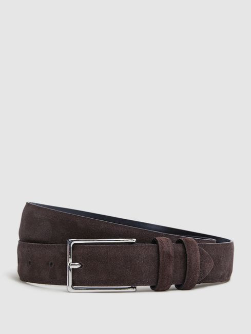 Suede Belt in Chocolate | Reiss US
