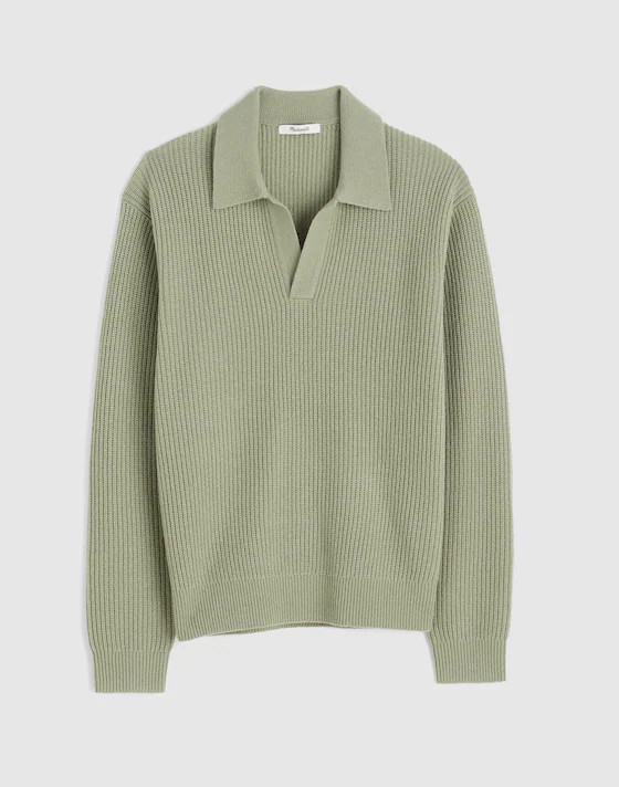 Johnny-Collar Sweater Polo in Heritage Merino Wool | Madewell