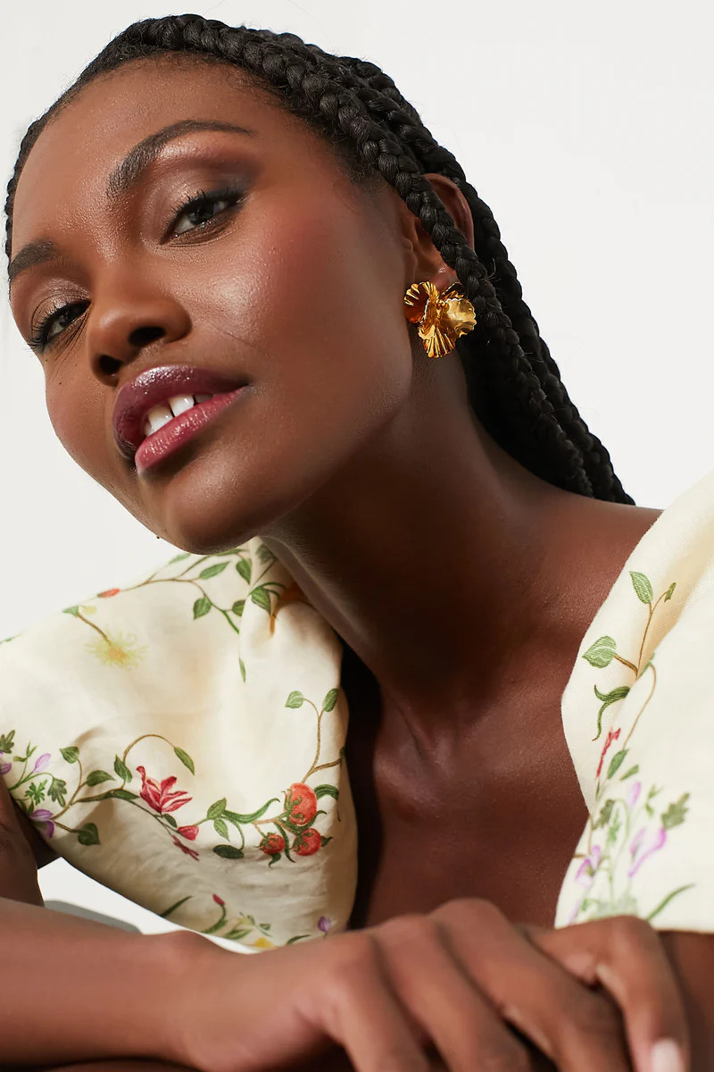 Gold Pansy Earrings | Tuckernuck (US)