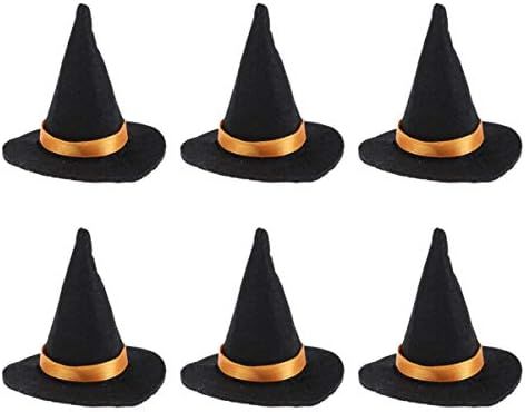 6pcs Mini Felt Witch Hats Handmade Wine Bottle Decor for Halloween Party Favors DIY Hair Accessor... | Amazon (US)