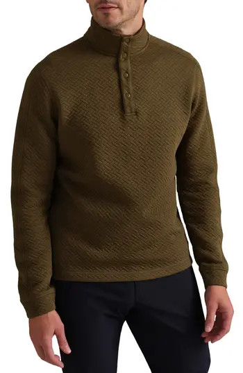 Rhone Weekend Quilted Pullover in Wood Smoke at Nordstrom Rack, Size X-Large | Nordstrom Rack