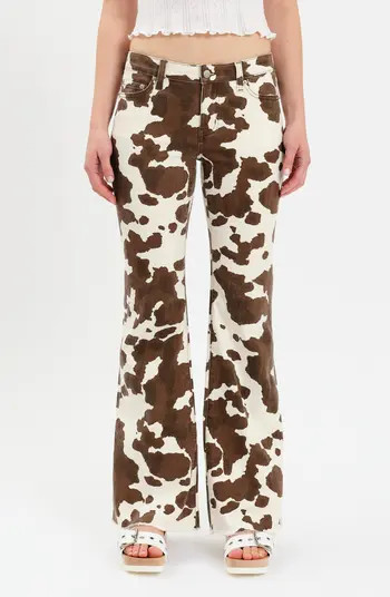 Lowkey Cow Print Flare Jeans | Nordstrom