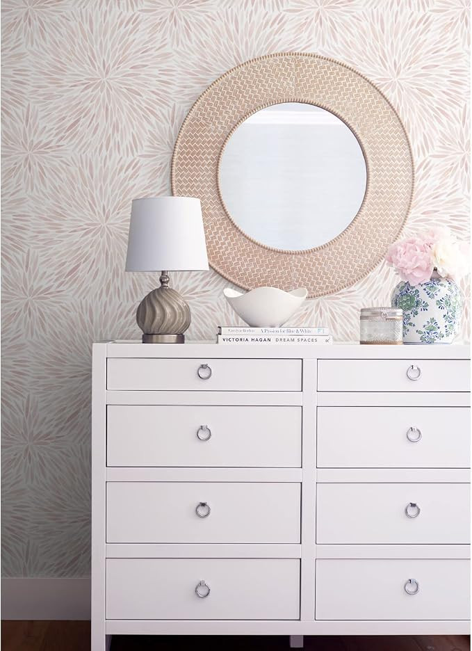 RoomMates RMK12643PL Cat Coquillette Burst Peel and Stick Wallpaper, Pink, 30 Sq Ft | Amazon (US)