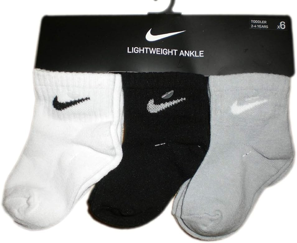 Nike Toddler Boy Socks, 6 Pairs, 2-4 Years, Sock Size 3-4.5, Shoe Size 3C-7C, 0540 | Amazon (US)