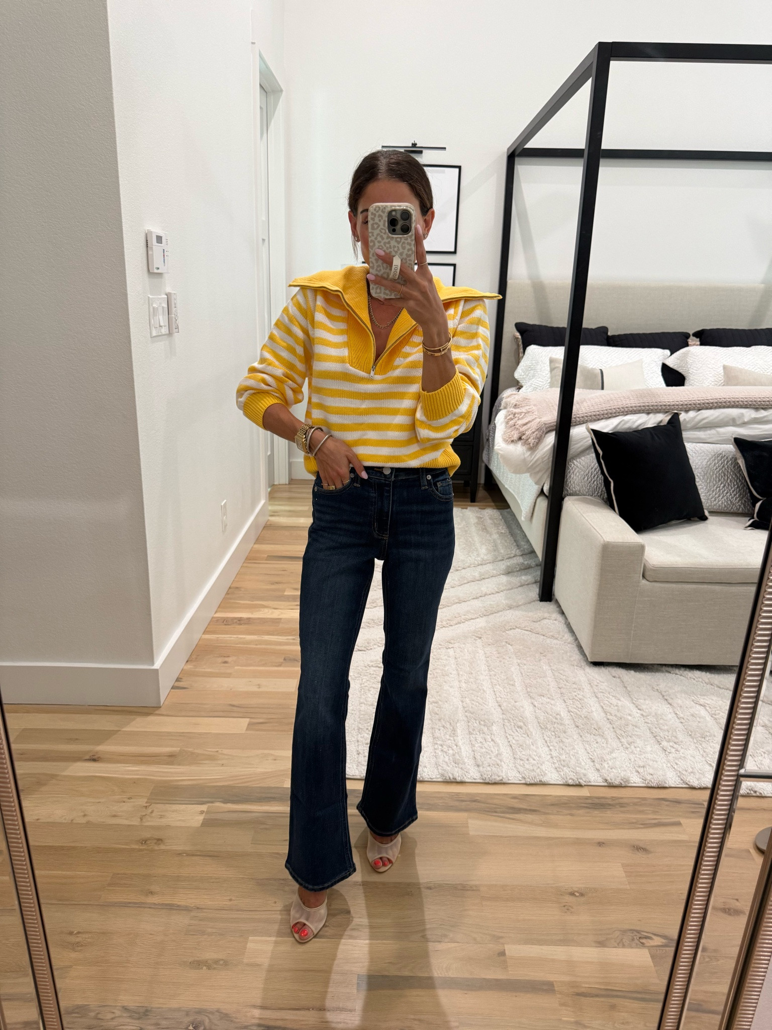 Bootcut jeans affordable fall outfit striped sweater size xs

#LTKPetite
