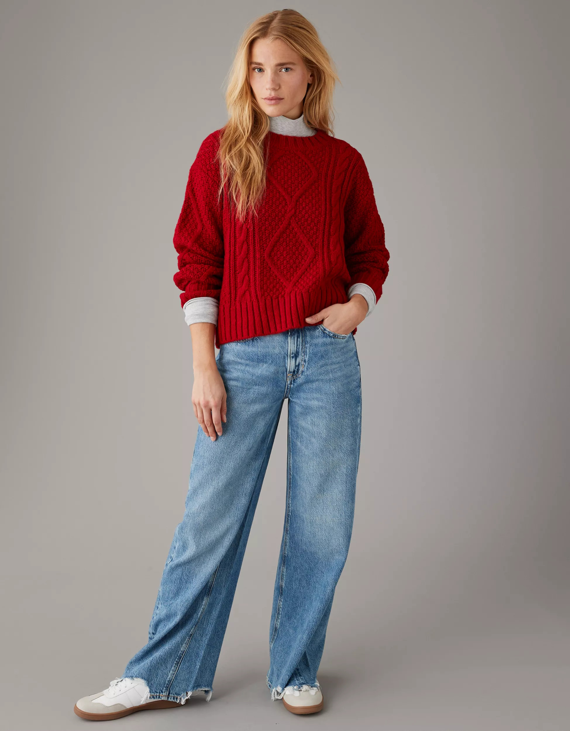 AE Cable-Knit Sweater | American Eagle Outfitters (US & CA)