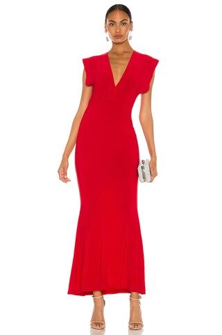 Norma Kamali x REVOLVE V Neck Rectangle Gown in Red from Revolve.com | Revolve Clothing (Global)