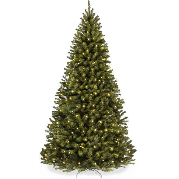 Best Choice Products Pre-Lit Spruce Hinged Artificial Christmas Tree w/ Incandescent Lights, Fold... | Target
