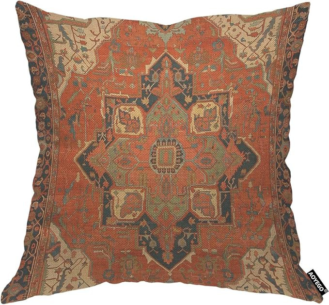 AOYEGO Suike Tribal Pattern Throw Pillow Cover Flying Carpet National Ethnic Ride Vintage Traditi... | Amazon (US)