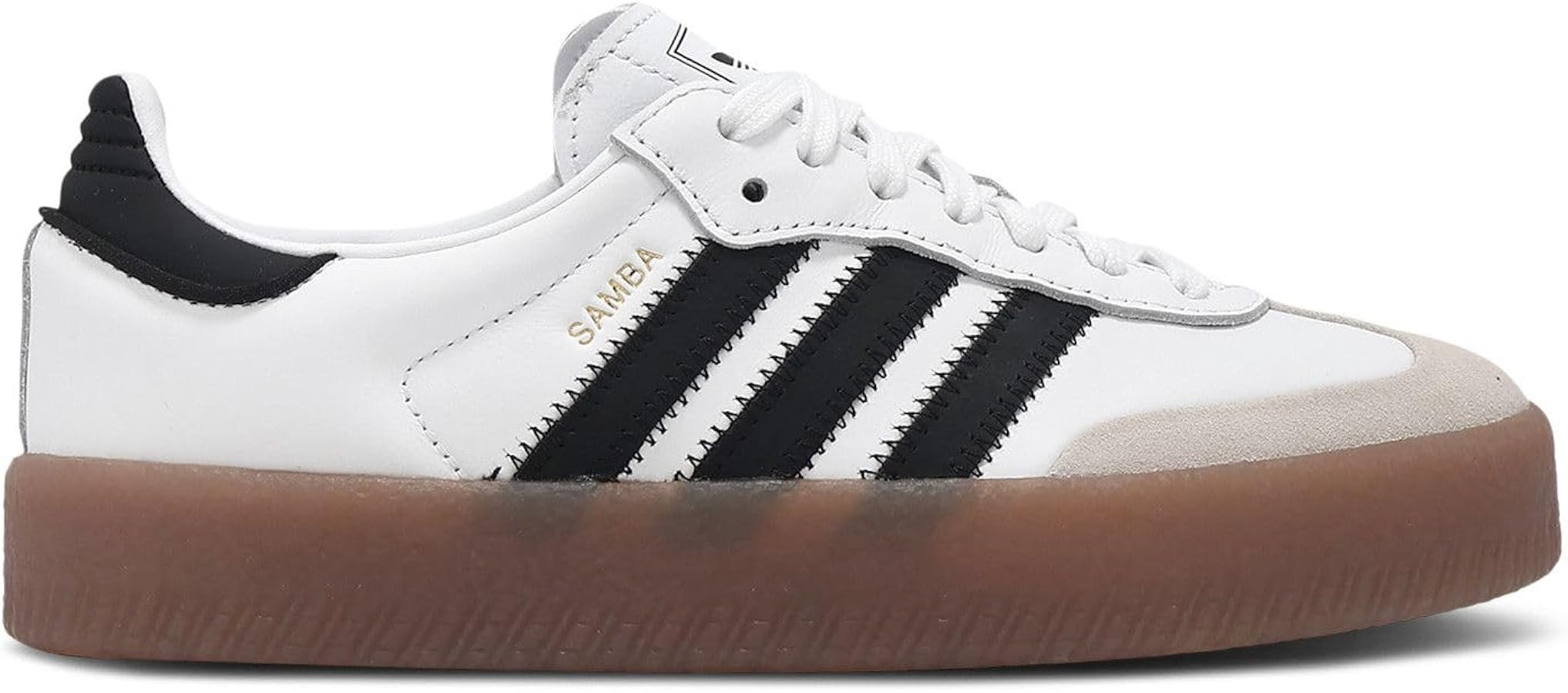 adidas Womens Sambae Sneakers, Cloud White/Core Black/Gold Metallic, Size 6 | Amazon (US)
