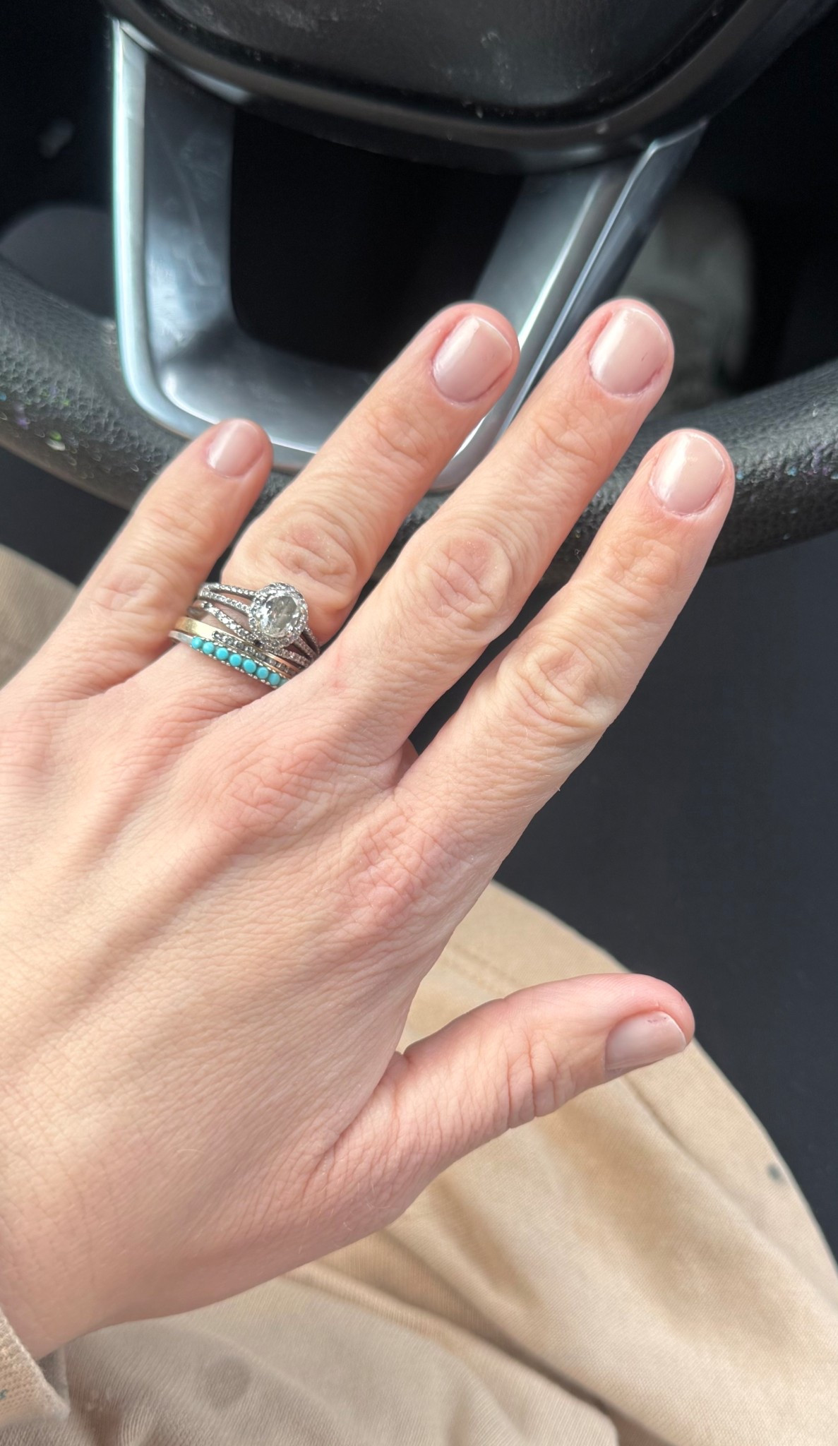 I’ve been using Dazzle Dry for just shy of a year and have to share because it’s so good- I will get 2 weeks out of one polish AND it dries so quickly! I usually go for a bold color but I’m enjoying this clean look to kick off the year! I started out with the starter kit and have slowly added a few more colors as the year went on  