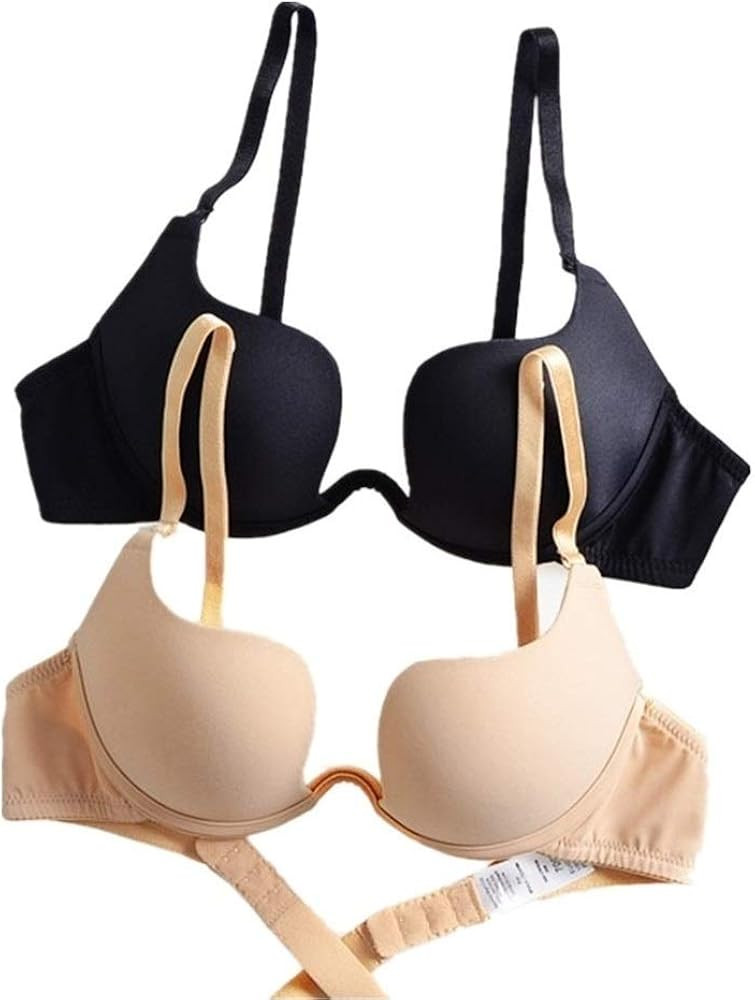 ZUKULIFE Women's Essentials Deep U Multi-Way Push Up Convertible Low Cut Plunge Bra | Amazon (US)