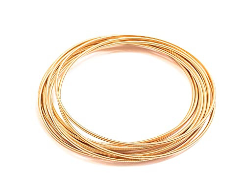 Guitar String Spring Stainless Steel Set of 10 Bracelets Gold Color Thin Stackable Layered Flexib... | Amazon (US)