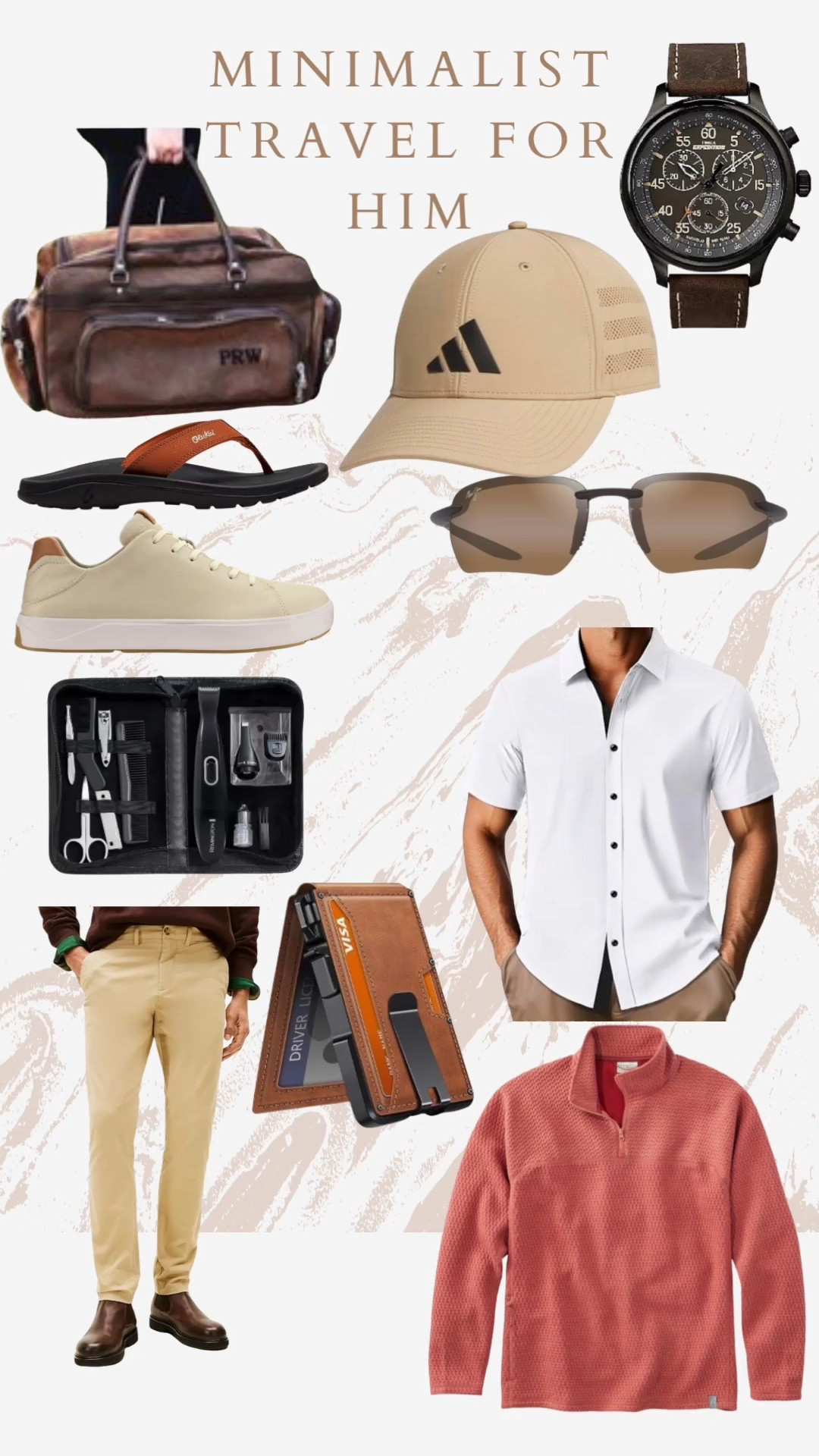 Minimalist Travel for Him ✈️
Clean lines, neutral layers, and refined essentials for traveling light - without sacrificing style. Every piece here works together for effortless trips. 

#LTKMens