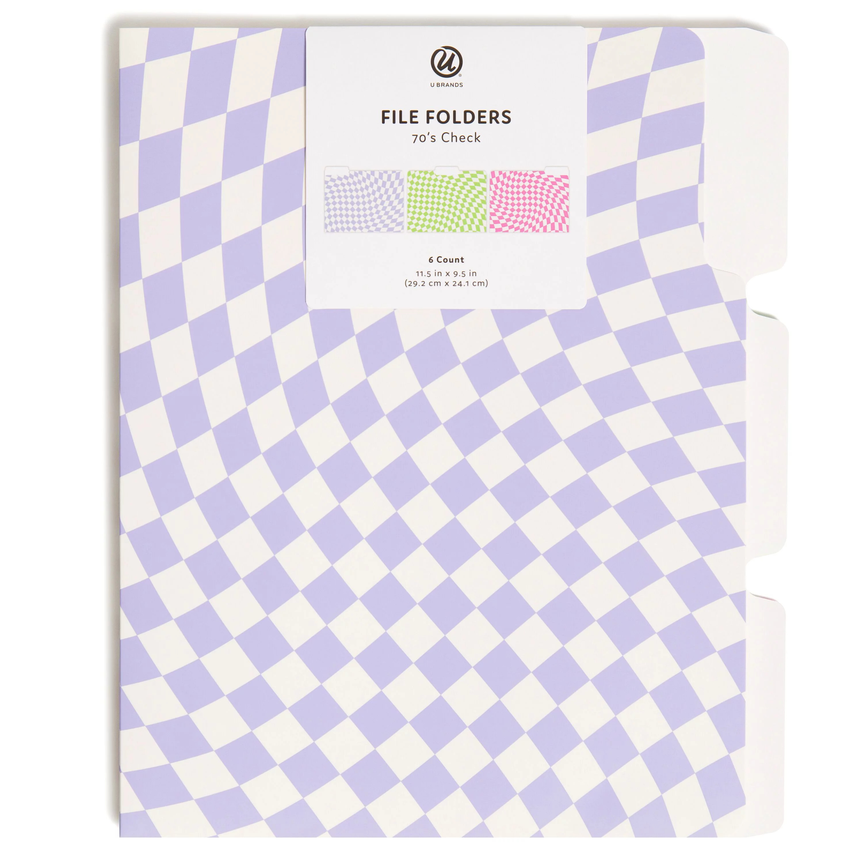 U Brands 70's Check, Top Tab File Folders, Set of 6, Letter Paper, 6243U | Walmart (US)