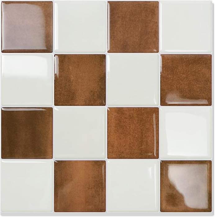STICKGOO 10 Sheets Peel and Stick Backsplash - 9" x 9" 4D Adhesive Peel and Stick Tile Backsplash... | Amazon (US)
