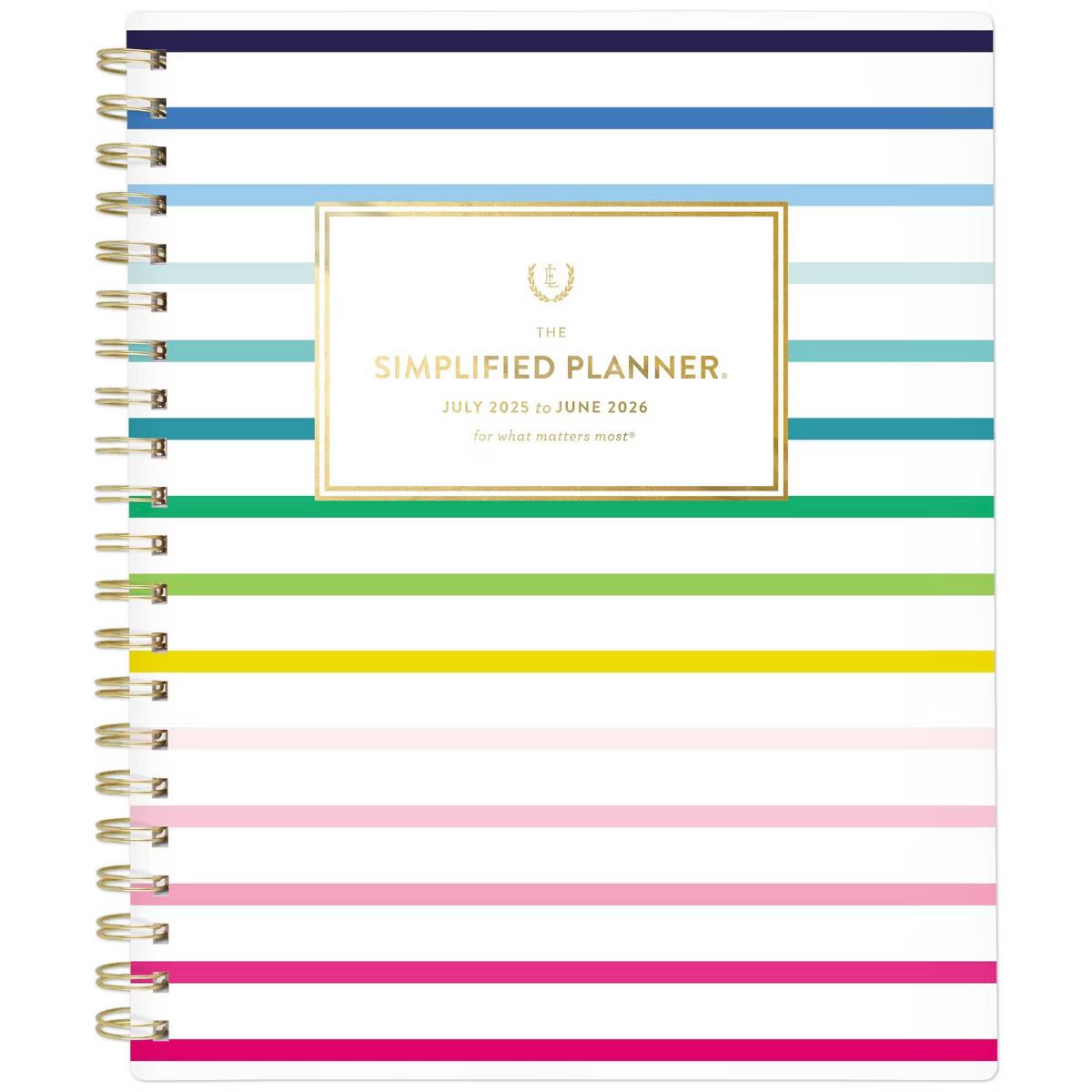 Emily Ley for At-A-Glance 2025-2026 Weekly/Monthly Planner 3/4"x9-3/8"x11" Happy Stripe | Target