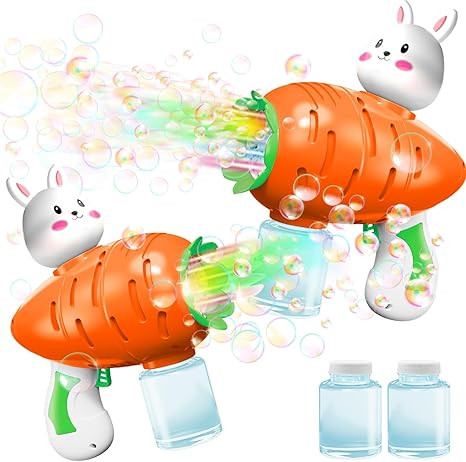 2 Pack Easter Lighted Bunny Bubbles Guns Toys for Kids Toddlers Boys Girls Easter Gift Basket Stu... | Amazon (US)