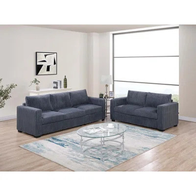 Classic Luxurious Sofa And Loveseat Plush Cushion Seat Couch Living Room Furniture | Wayfair North America