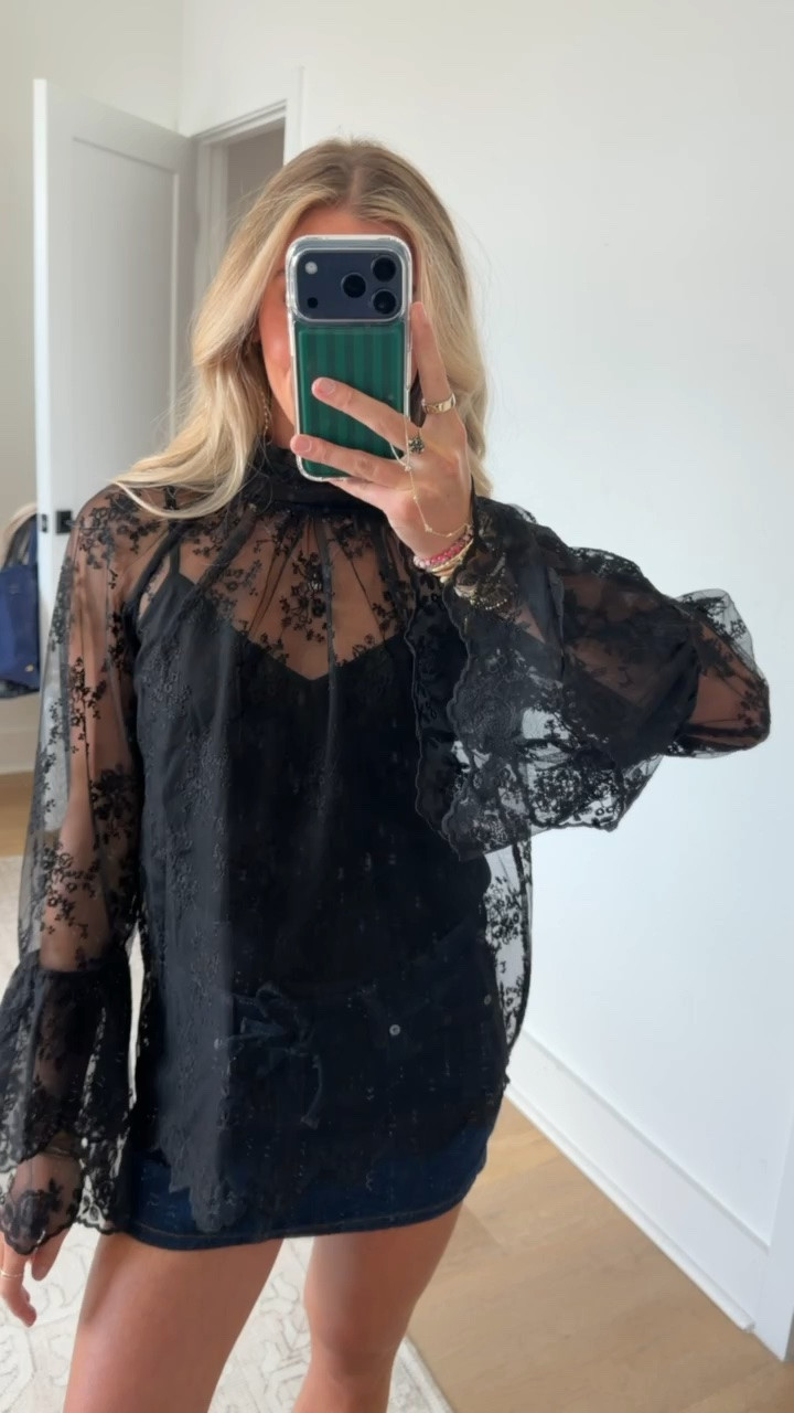 Walmart size xs The sheer naked dressing trend has become a major fashion sensation, and Scoop’s Ruffle Lace Blouse takes center stage. The complete sheer mesh with gorgeous lace embroidery allover and fun ruffle details is all about playing with transparency, illusions, and feminine nature. Lined with a camisole for a stylish filter, this blouse is easily wearable for everyday casual outings to upscale evening events. Keep it chic by pairing this lace blouse with jeans and pointed heels for a bold and balanced look. Only at Walmart.