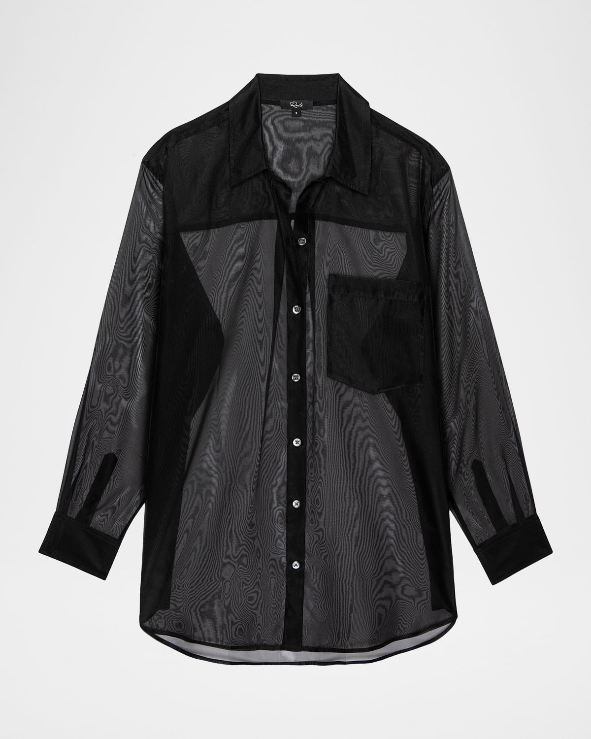 Sofiya Button-Front Sheer Organza Shirt | Neiman Marcus
