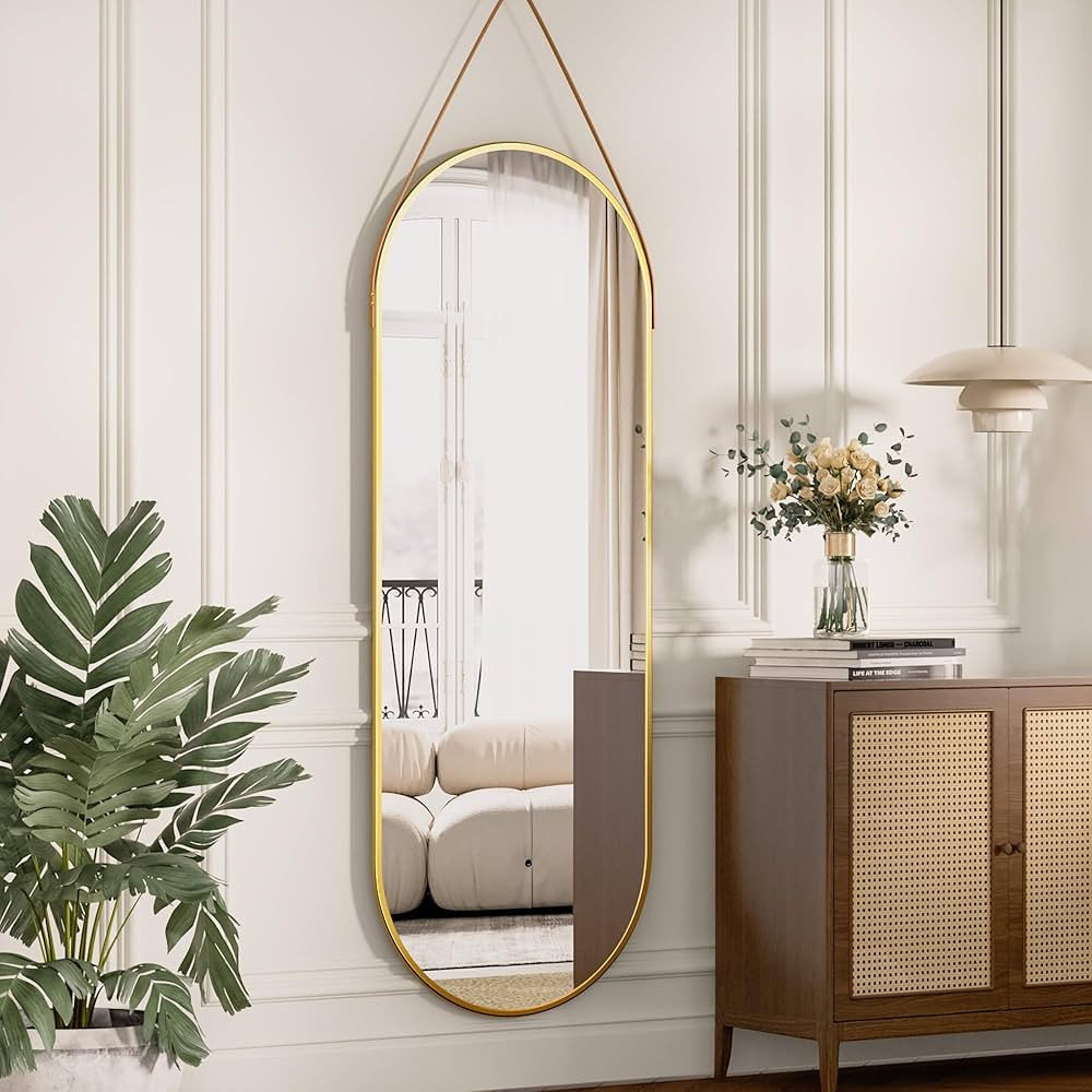 Antok Full Length Mirror, 16"x48" Wall Mirror Full Length, Wall-Mounted Mirror, Body Mirror for W... | Amazon (US)