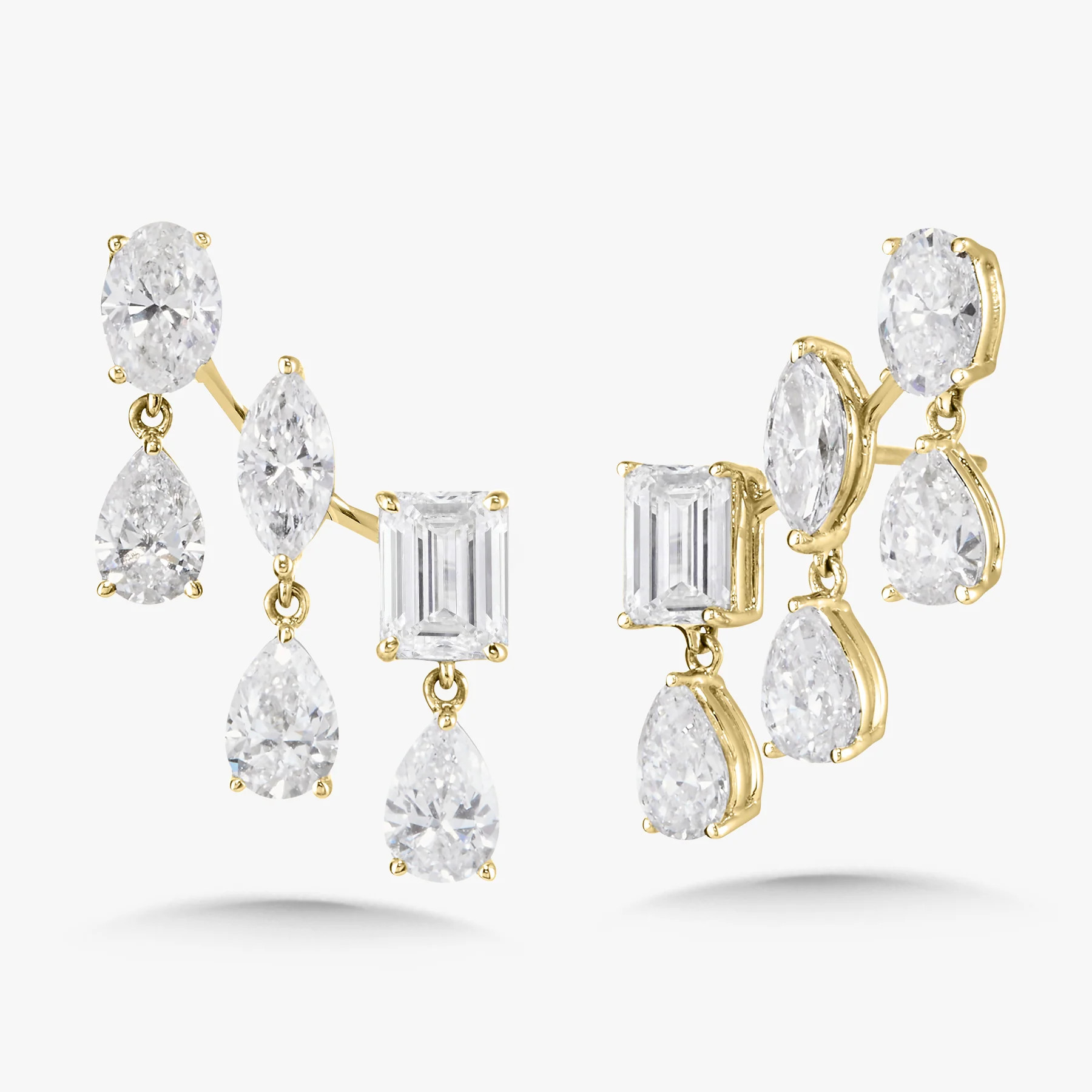McKinsey Multi Mixed Shape Diamond Dangle Ear Climbers | RW Fine Jewelry