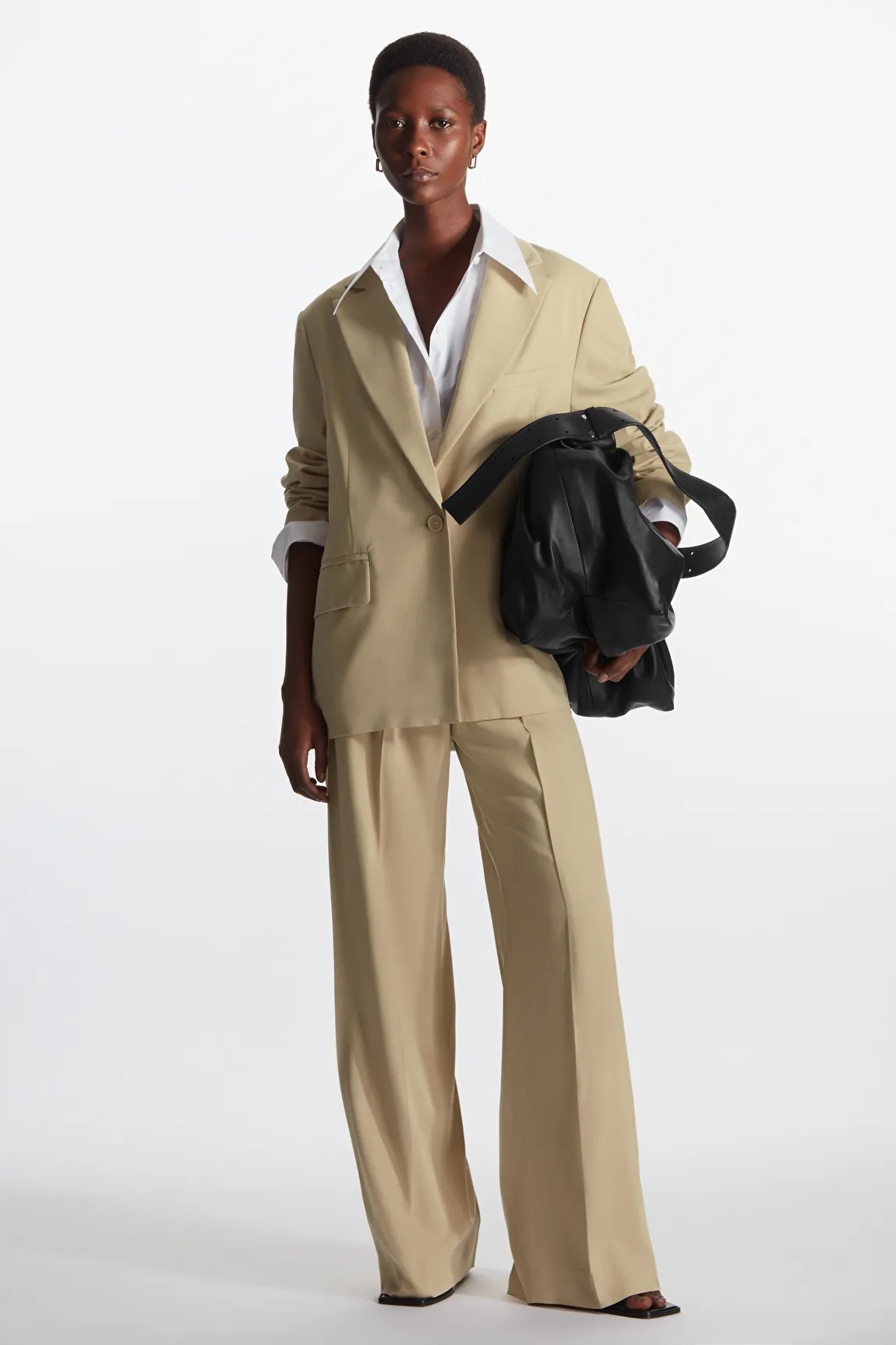 OVERSIZED LEATHER SHOULDER BAG - BLACK - Bags - COS | COS (US)